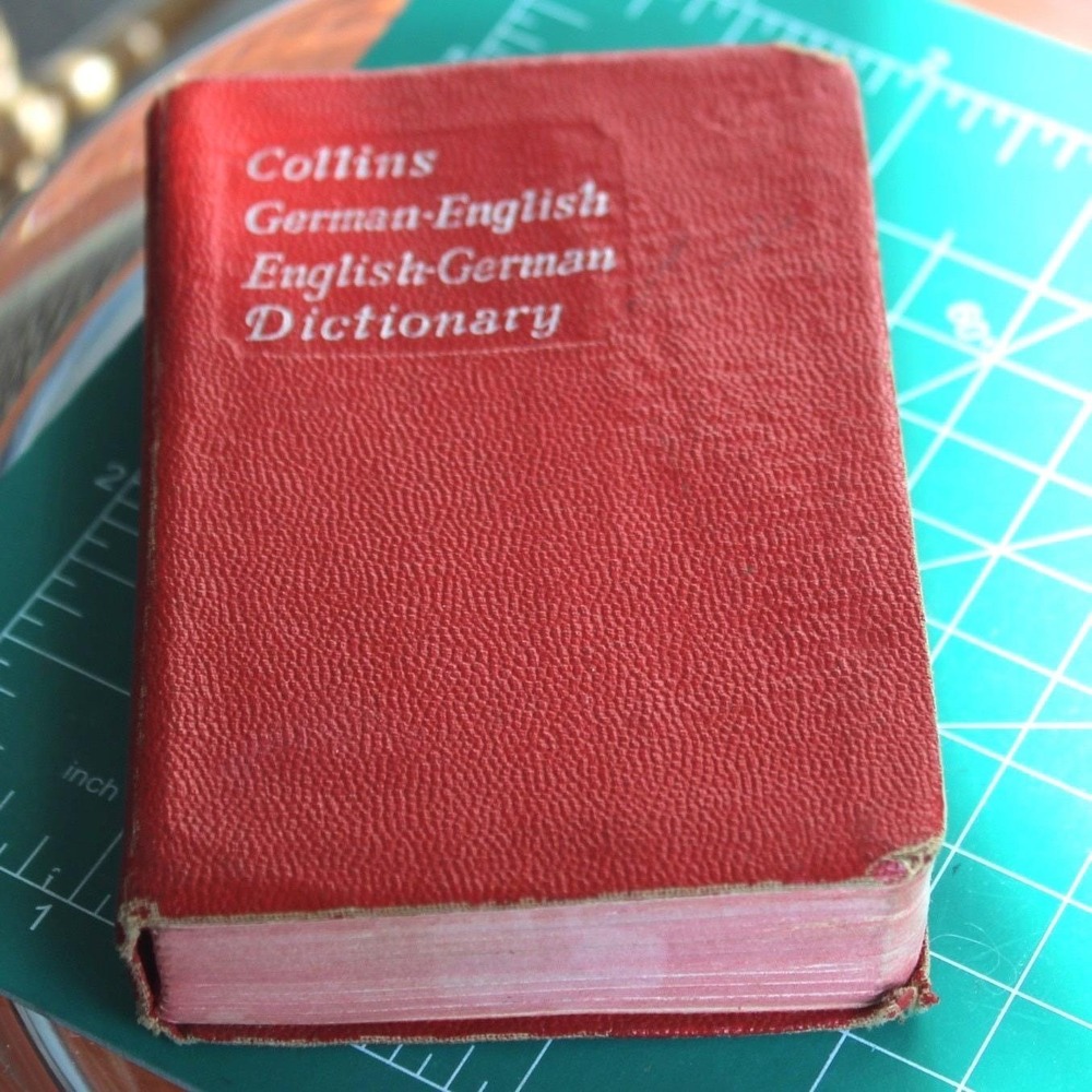 Vintage 1964 Collins German Gem Dictionary Pocket Size Red Hardcover Bilingual
